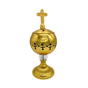 Décoration de table pour mariage à l'église, brûleur d'encens en laiton avec croix sur le dessus, artisanat de luxe, brûleur de bakhoor, accessoires de décoration pour la maison - Product Image 1