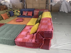 Disen家具カスタマイズ可能なフロアマルチカラーファブリックセクショナルソファリビングルームcanape roche bobois divano mah jong sofa