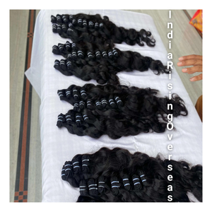 Natural Wave Hair Temple Virgin 100% Raw Remy Bundles Soft Tangle Free Extensiones de cabello humano Proveedor mayorista de India - Product Image 2