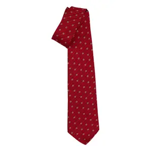 Top Seven-Fold Ties With Jacquard Patterns - Italian Tie Palermo Garnet Red - Timeless Sophistication