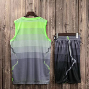 Maillot de Football en tissu meilleur col côtelé élégant unisexe porter maillot uniforme de basket-ball couleur unie concevoir votre propre basket-ball - Product Image 2