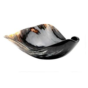 Plato de cuerno de búfalo natural para afeitar, fiambrera de formas ovaladas modernas rústicas, Vintage ensaladera de fiesta de estilo de diseño, incluye cuchara - Product Image 4