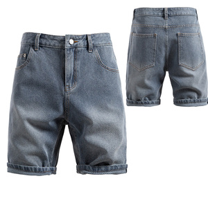 Pantalones cortos de mezclilla para hombre personalizados tela de algodón transpirable informal fabricación OEM para la moda de verano con logotipo y etiqueta privada - Product Image 5