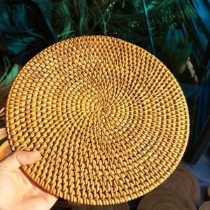 Napperons en rotin de rotin naturel tissé rond écologique en gros de table à manger en rotin napperon fabriqué au Viet Nam - Product Image 2