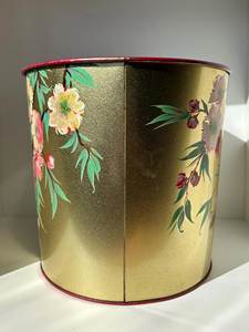ถังขยะโลหะที่มีการพิมพ์ดิจิตอลที่สวยงามด้วยเท้าทองเหลือง - Product Image 6