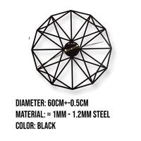 Jam Dinding HL Bergaya Art Deco Modern Minimalis 60cm Geometris Baja/Kayu Tampilan Jarum Tunggal Antik untuk Ruang Tamu