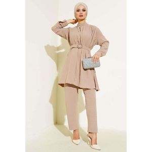 Ensemble 2 pièces plissé et ceinturé Latte - Product Image 2