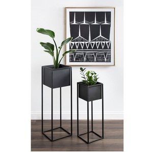 Nouvel arrivage de grands jardinières en métal noir support de jardinière intérieure et extérieure pour la maison, hôtel, décoration, jardin, prix économique - Product Image 5