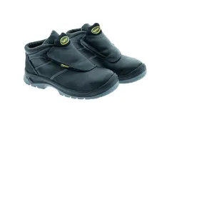 헤비 듀티 블랙 PU 고무 단독 가죽 어퍼 커버 끈 S3 이탈리아 고품질 안전 신발 중반
