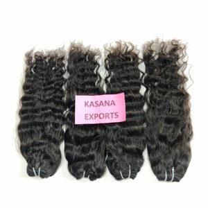 Extensions de cheveux humains Remy indiens 100% naturels ondulés, double trame, traitement à la machine avec cuticules alignées, 100g, à clipser - Product Image 6