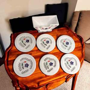 White Marble Coaster Set Filigree Inlay Art Handmade Kitchen Accessories 6 Piece Tabletop Dining <b>Mats</b> & Pads Indian Manufacturer - Product Image 3