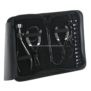 Best Quality Stainless Steel Hair Extension Tool Kit 2pcs C Type Needles Microbeads <b>Tape</b> Remover Plier Hair Loop Tool - Product Image 1