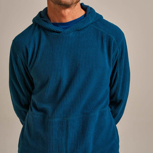 Sweat à capuche en molleton biologique pour homme, sweat-shirt gaufré personnalisé, sweat à capuche en coton pur, style vintage de la rue - Product Image 3