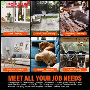 منفاخ أوراق لاسلكي من iPOPULUS Berserker 20 فولت مع بطارية 2.0 أمبير 2 في 1 مكنسة ساحة متغيرة السرعة محمولة باليد تعمل بالكهرباء - Product Image 6