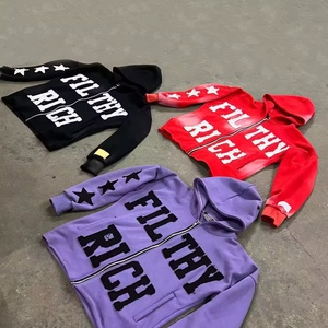 เสื้อฮู้ดดี้ผู้ชายทรงบ็อกซี่ผ้าฝ้ายโอเวอร์ไซส์แบบสั่งตัดเย็บพิเศษ สไตล์วินเทจ ซิปหน้า ฟอกสีซีดแบบซันเฟด ล้างสีแบบแอซิดวอช - Product Image 3