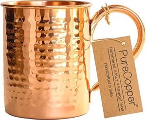 Vaso de cobre hecho a mano con cuidado acabado liso a prueba de fugas ideal para restaurantes, bares y hogares - Product Image 1
