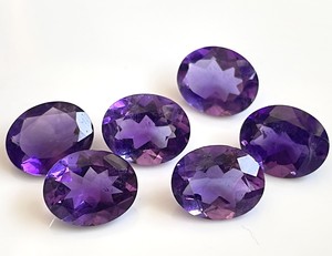 Améthyste naturelle ovale 10x14mm coupe à facettes-améthyste violette en vrac de qualité supérieure - Product Image 6