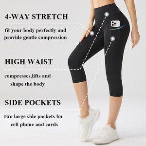 Mallas fruncidas de cintura media para mujer, mallas transpirables que absorben la humedad, entrenamientos de Yoga, actividades deportivas, mallas para mujer - Product Image 6