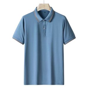 เสื้อโปโลแขนสั้นสำหรับผู้ชาย, เสื้อยืดคอปกสีล้วนผ้าฝ้ายผสมลำลอง - Product Image 4