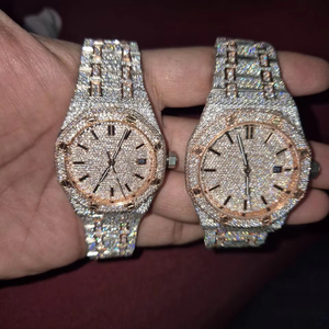 Moda de lujo de negocios Hip Hop acero inoxidable para reloj Esfera de cristal de zafiro banda de cuero italiano Ronda movimiento de cuarzo 5mm - Product Image 1