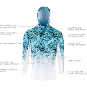 Sudadera con Capucha Transpirable Personalizada, Protección Solar UPF 50+, Secado Rápido, Ligera, Camisa de Manga Larga con Estampado de Camuflaje, con Polaina y Orificios para los Pulgares - Product Image 2