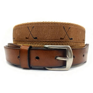 Étiquettes en cuir Ruban de golf de haute qualité Boucle de ceinture Boucle en métal Ceinture de golf en cuir de haute qualité pour hommes - Product Image 4