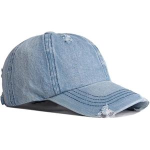 หมวกผ้ายีนส์สีซีดสำหรับสวมใส่ได้ทุกวันมีปีกเป็นฝอยทำจากผ้าฝ้ายนุ่มปรับได้สไตล์ใหม่2025 - Product Image 6