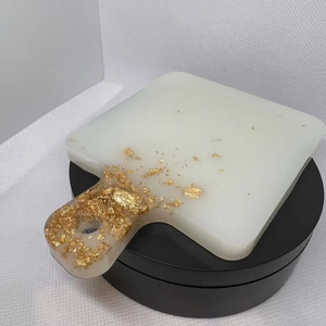 Tabla de cortar hecha a mano de resina para hornear, tabla de cortar con remolino acuático y patrón de efecto mármol utilizado en el hogar y el hotel - Product Image 1