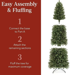 BINLU 5 pies de alta calidad Delgado árbol de Navidad Artificial respetuoso con el medio ambiente aguja de pino personalizable Mini decoración del hogar de pie - Product Image 5