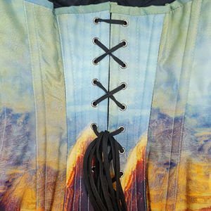 Corsé de satén con aros y estampado infantil divertido, estilo overbust, de moda - Product Image 5