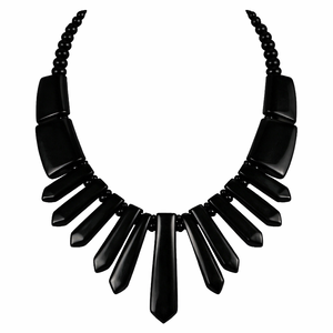 Collar con Colgante de Resina con Forma Geométrica, Cordón de Tela y Cierre Metálico - Product Image 1