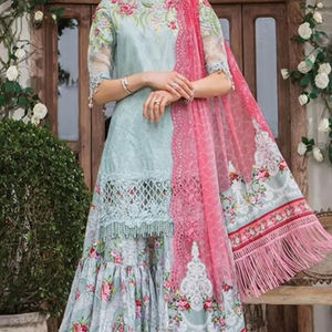 Robe de soirée en mousseline de soie fantaisie de style pakistanais traditionnel pour femmes, design Salwar Kameez pour les occasions spéciales - Product Image 2