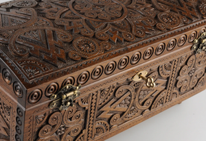 Boîte de rangement en bois sculptée à la main antique Organisateur de bijoux personnalisé Vente en gros pour la maison Cuisine Bureau Rangement Organisation en vrac - Product Image 3