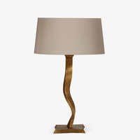 Lampe de table en métal doré de qualité supérieure, faite à la main, avec base en laiton en forme de serpent et abat-jour en forme de tambour, alimentée par courant alternatif, pour la décoration intérieure