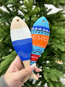 การตกแต่งปลาไม้ที่ได้รับแรงบันดาลใจจากมหาสมุทรศิลปะติดผนังทาสีสดใสสำหรับคาเฟ่ริมชายหาดและการตกแต่งภายในธีมทะเล - Product Image 6