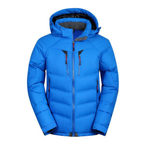 Chaqueta de Invierno para Hombre con Cuello Alto, Gruesa, Informal, con Cierre de Cremallera, Capucha, Resistente al Viento, Calefactable, con Logotipo Frontal - Product Image 1