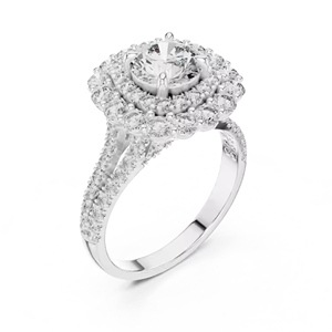 เพชรโมอิสทรงกลม2กะรัตสำหรับสตรีแหวนหมั้นในงานแต่งงานแหวนเพชรสำหรับ S925เงินสเตอร์ลิง2กะรัตหรูหรา - Product Image 1