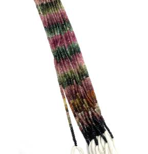 Cuentas Rondelle facetadas de piedras preciosas de turmalina múltiple de hilo de 43 CT de 13 pulgadas naturales para collares con cuentas y fabricación de joyas de regalo - Product Image 3
