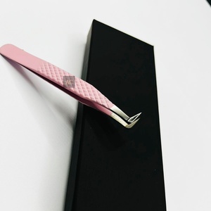 Pince à épiler d'extension de cils en diamant massif à 90 degrés avec logo personnalisé Pointe en fibre durable en acier inoxydable de haute qualité - Product Image 5