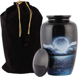 Print Green Adult Cremation Urns for Human <b>Ashes</b> with Beautiful Velvet Bag for <b>Dog</b> <b>Ashes</b> Funeral Burial Memorial Custom Size urn - Product Image 5