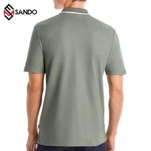 เสื้อโปโลแขนสั้นสำหรับผู้ชายเสื้อโปโลผ้าคอตตอน100% ตามสั่งไม่เป็นรอยยับพิมพ์ลายโดยตรงสำหรับใส่ตีกอล์ฟฤดูร้อน - Product Image 6