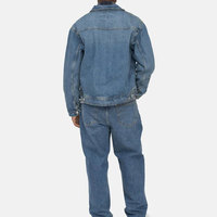 Veste en jean élégante pour homme, vêtement décontracté moderne, col rabattu, manches longues, vêtement d'extérieur avec poignets ajustables pour un usage quotidien