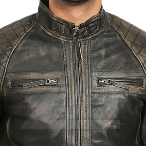 Wholesale Plus Size <b>Leather</b> <b>Jacket</b> Outdoor Use <b>Leather</b> <b>Jacket</b> Stand Collar <b>Men</b> <b>Leather</b> <b>Jacket</b> - Product Image 5