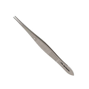 Pinzas de Iris de Acero Inoxidable, Instrumentos Quirúrgicos Manuales de Alta Calidad con Certificación CE, Rectas, 0.9mm, 1x2 Dientes, 10.5cm de Longitud Total - Product Image 1