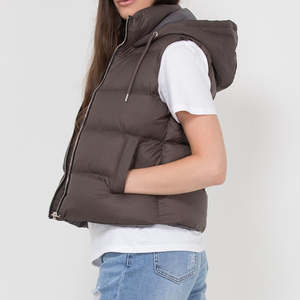 Chaleco Acolchado Impermeable Personalizado al por Mayor para Hombre, Chaqueta Casual Transpirable con Capucha y Cuello Alto, Relleno de Algodón, Colores y Logotipo Personalizados - Product Image 6