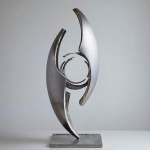Sculpture abstraite en laiton et aluminium, art décoratif en métal, statue, figurine d'art métallique pour hôtel, décoration de table à domicile - Product Image 4