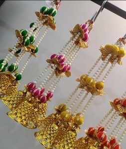 Beautiful Beads Pom Pom With <b>Gota</b> Bells Wall Hanging for Wedding Decoration,Home Office Temple and Garden Backdrop Decoration - Product Image 3
