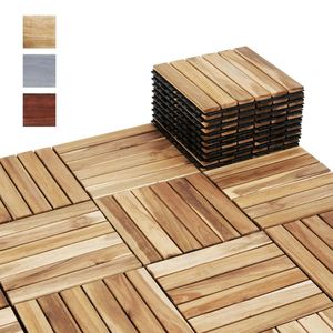 Vietnam Interlocking Waterproof Square Outdoor Patio Deck Acacia Engineered Wood Parquet <b>Flooring</b> 300x300mm - Product Image 1
