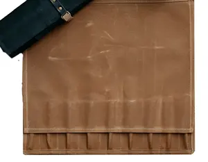 可折叠储物袋便携式刀袋打蜡帆布皮包厨师护套卷袋顶级皮革和帆布卷