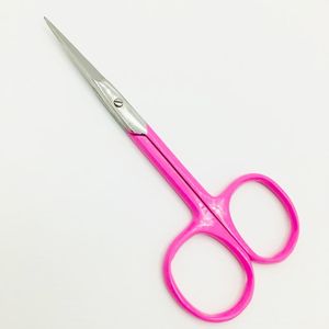 Mini ciseaux de maquillage roses personnalisés avec lames incurvées pointues en acier inoxydable, populaires pour la manucure des ongles et pochette avec logo en vison - Product Image 2